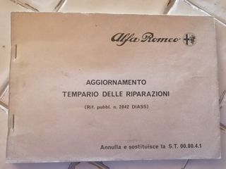 Alfasud Giulietta Alfetta Alfa 6 2000 etc Tempario