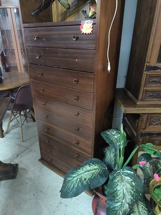 Cómoda alta 10 cajones madera