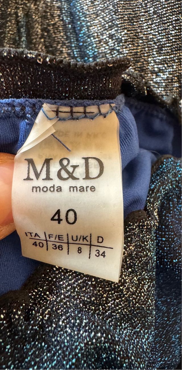 Costume da bagno donna blu metallizzato