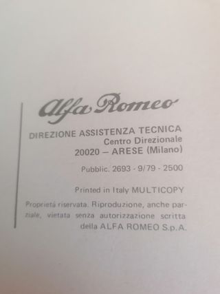 Alfa Romeo Gamma AR 8 Attrezzatura Specifica 1979