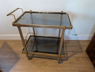 Carrito mueble bar vintage dorado años 60