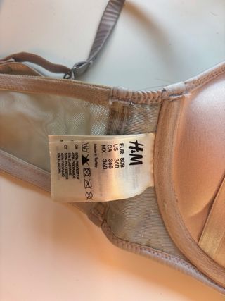 Sujetador H&M plateado, talla 5