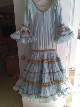 Traje gitana azul y beige