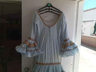 Traje gitana azul y beige