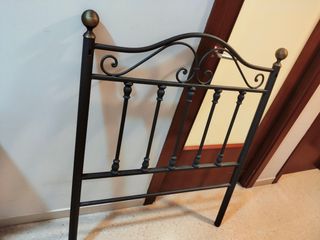 Cabecero cama hierro forjado gris