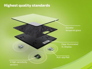 báscula de cocina digital con patrón de pizarra