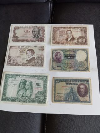 Lotes billetes antiguos España Pesetas