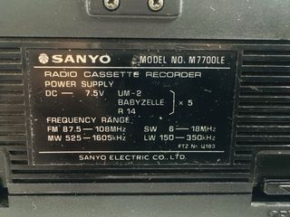 Radiocasete Sanyo M 7700LE Mini Boombox