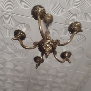 Lampara bronce 5 brazos vintage