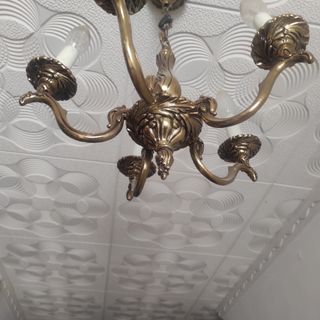 Lampara bronce 5 brazos vintage