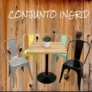 CONJUNTO INGRID MESA +4 SILLAS BAR