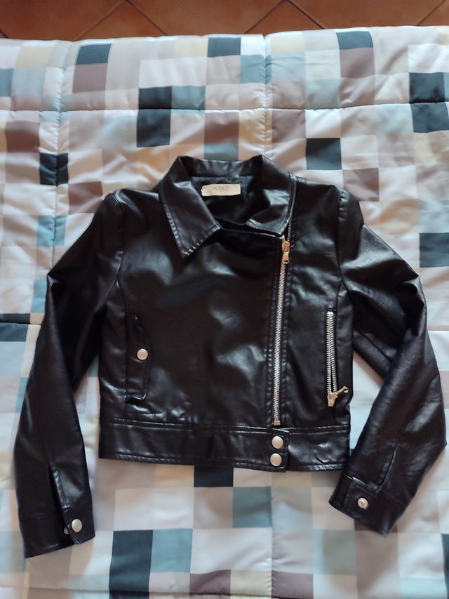 Giubbino pelle nera bimba