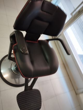 Sillón barbero hidráulico piel