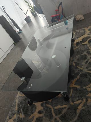 Mesa de centro de cristal - Negro