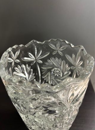 Jarrón cristal tallado vintage