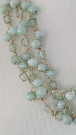 Collar multi-cadena piedras verdes