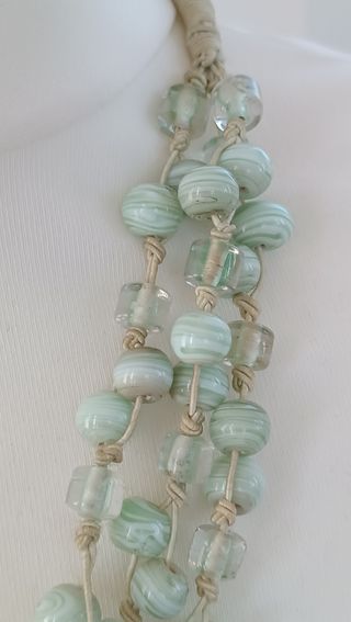 Collar multi-cadena piedras verdes