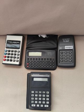 4 Calculadoras Vintage Casio, Sanyo, Nagai