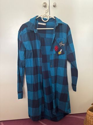 Camisa cuadros azul marino - Talla M