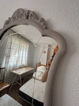 Tocador vintage con espejo - mármol