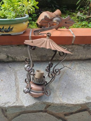 3 Lampade in ferro e rame