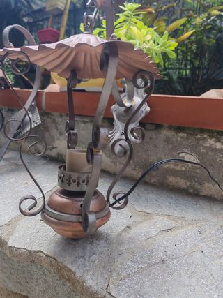 3 Lampade in ferro e rame