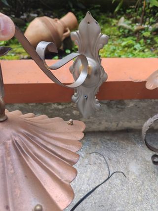 3 Lampade in ferro e rame