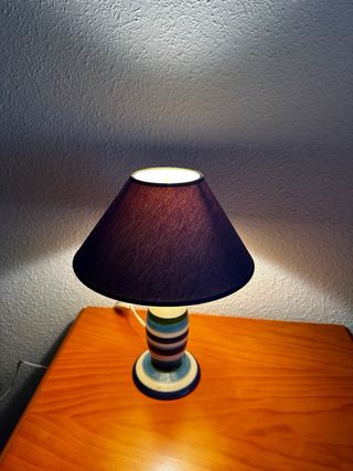 Lámpara mesita noche azul-blanca