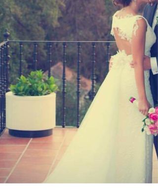 Vestido novia encaje blanco