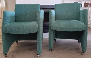 Poltrone vintage (2) - Tessuto blu-verde