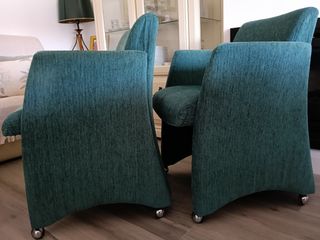 Poltrone vintage (2) - Tessuto blu-verde