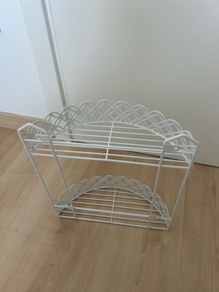 Estantería blanca metal 2 niveles