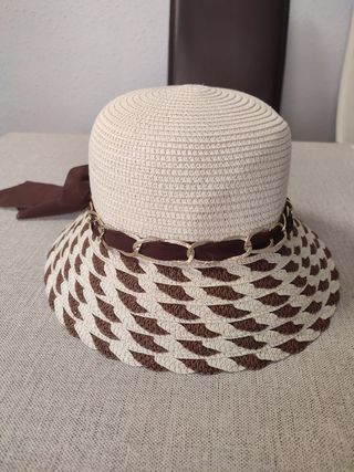 Sombrero mujer beige-marrón