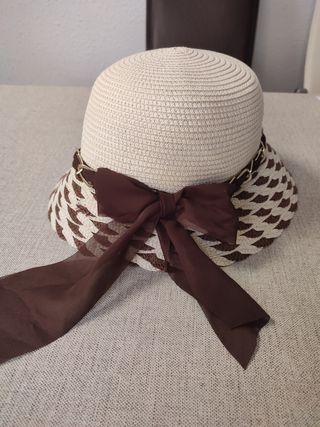 Sombrero mujer beige-marrón