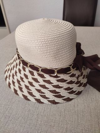 Sombrero mujer beige-marrón