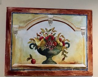 Cuadro frutero vintage - Pintura madera