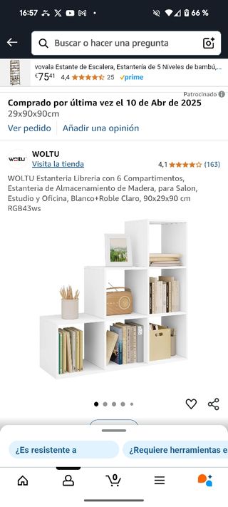 Estantería Librería WOLTU 6 compartimentos