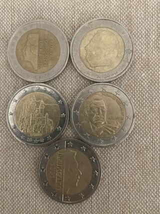 5 Monedas 2 Euros - Coleccion