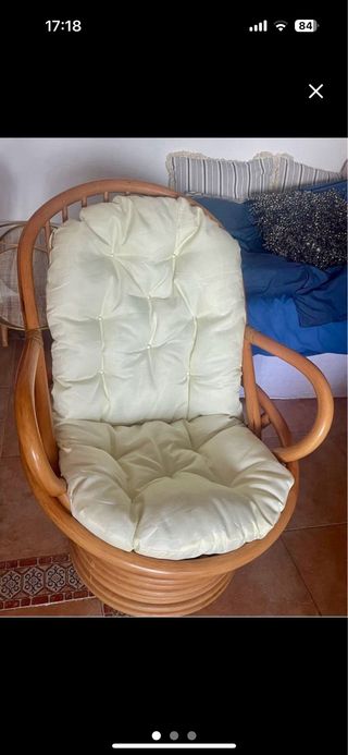 Sillón giratorio bambú marrón