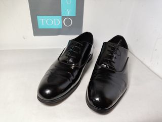 Zapatos de vestir negros brillantes, talla 45