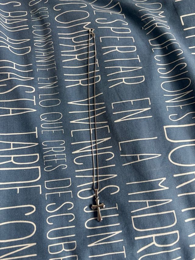 Collar Plata Cruz - Cadena fina