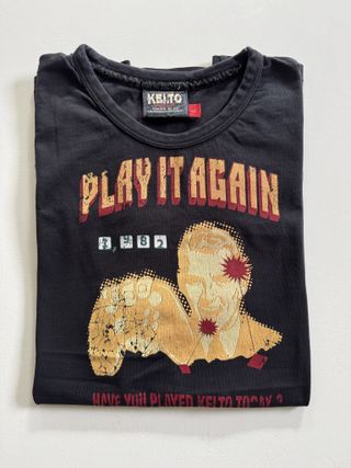 T-shirt Kelto nera con stampa, taglia L