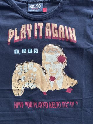 T-shirt Kelto nera con stampa, taglia L