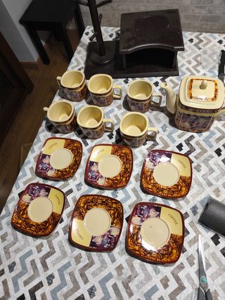 Juego café porcelana 6 tazas