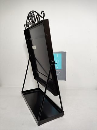 Espejo con bandeja negra, para vestidor