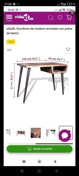 Escritorio vintage madera reciclada