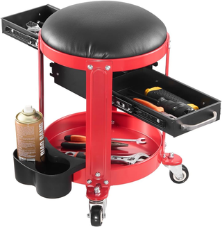 Sgabello da Meccanico con Ruote, Sedile da Garage,