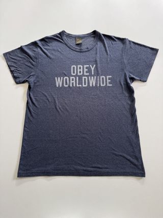 T-shirt Obey – Blu melange, taglia L