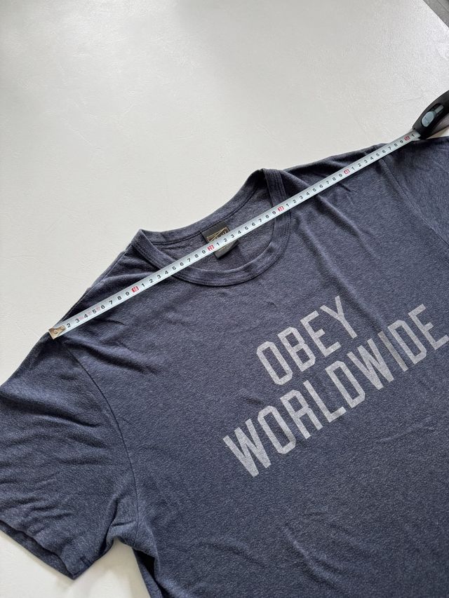T-shirt Obey – Blu melange, taglia L