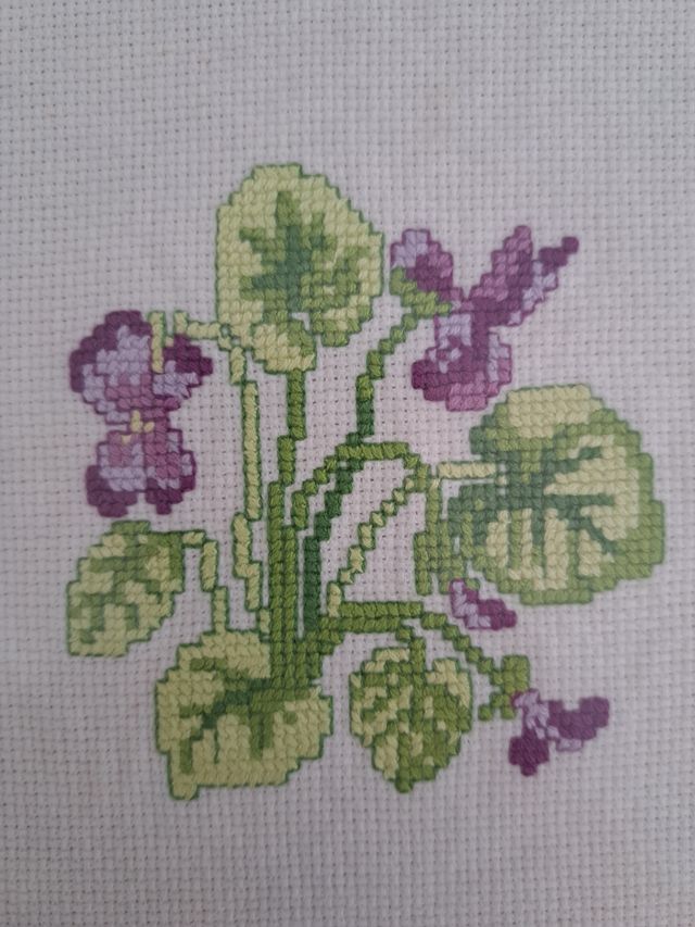 2 Cuadros Bordados Violetas